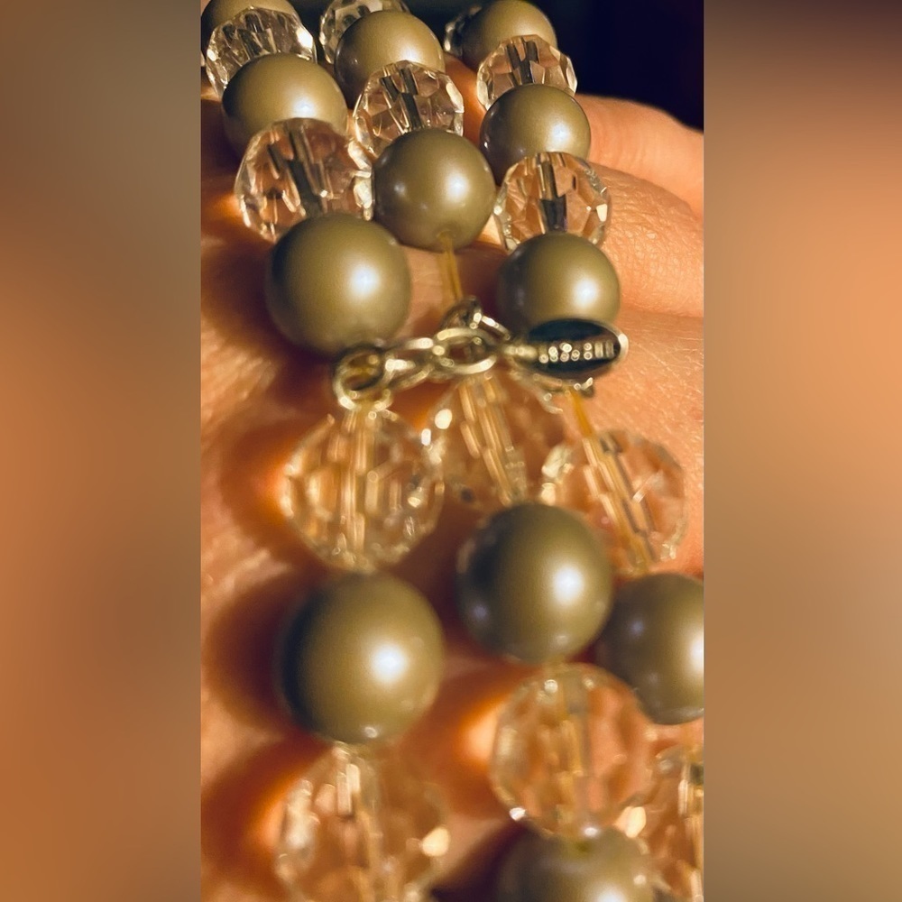 Cezanne Bracelet, 3 Strand, Beaded, Faux Pearl, Stretch, Statement, feminine - Picture 7 of 7